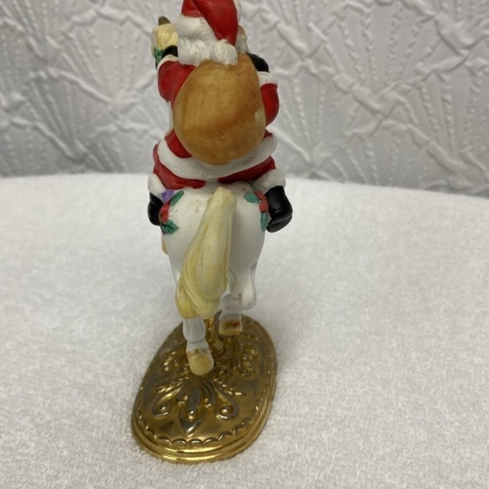 Vintage Scarborough Fair Santa Clause on a unicorn carousel with jewel accents - Picture 9 of 10